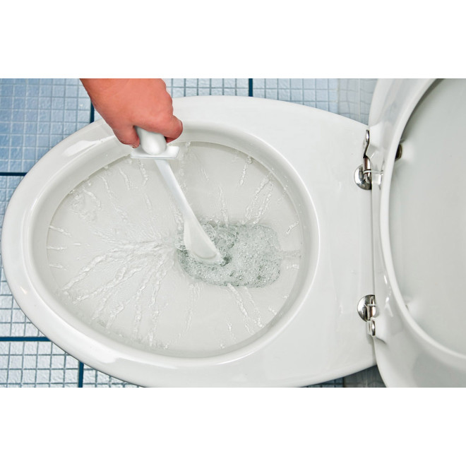 Hygienische Silikon Toilettenbürste ohne Borsten | ToiletMaid Chrom