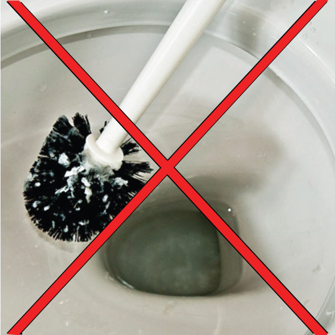 Hygienische Silikon Toilettenbürste ohne Borsten | ToiletMaid Chrom